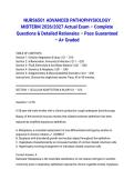 NURS6501 ADVANCED PATHOPHYSIOLOGY MIDTERM 2026&sol;2027 Actual Exam &ndash; Complete Questions & Detailed Rationales &ndash; Pass Guaranteed &ndash; A&plus; Graded