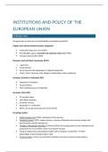 Complete summary&colon; slides and book Institutions and policy of the European Union  2025&sol;26 - KU Leuven