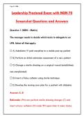 Leadership Proctored Exam with NGN 70 Screenshot Questions and Answers
