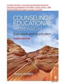 Test Bank - Counseling and Educational Research&colon;&NewLine;Evaluation and Application&comma; 4th Edition &ndash; Rick A&period; Houser &ndash; ISBN&NewLine;9781544305066 &lpar;All Chapters Covered 1&ndash;21&rpar;