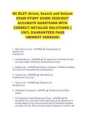 NC BLET Arrest&comma; Search and Seizure &NewLine;EXAM STUDY GUIDE 2026&sol;2027 &NewLine;ACCURATE QUESTIONS WITH &NewLine;CORRECT DETAILED SOLUTIONS &vert;&vert; &NewLine;100&percnt; GUARANTEED PASS &NewLine;<NEWEST VERSION> &NewLine;