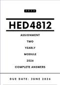 HED4812 Assignment 2 Answers - Year Module&comma; 2026 &vert; Due Date June 2026