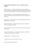 Nursing Leadership and Management &ndash; Exam 3 &ndash; Study Guide & Practice Questions