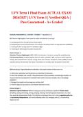 LVN Term 1 Final Exam ACTUAL EXAM 2026&sol;2027 &vert; LVN Term 1 &vert; Verified Q&A &vert; Pass Guaranteed - A&plus; Graded
