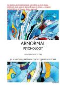 Test Bank for Abnormal Psychology 18th Edition by Jill M&period; Hooley&comma;&NewLine;Matthew K&period; Nock&comma; James N&period; Butcher & Susan M&period; Mineka &mdash; Complete&NewLine;Verified Q&A for All Chapters &lpar;Expert Approved&rpar;
