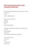 NCLE Test Questions Part 1 with Complete Solutions