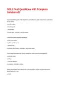 NCLE Test Questions with Complete Solutions