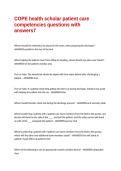 COPE health scholar patient care competencies questions with answers