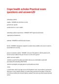 Cope health scholar Practical exam questions and answers