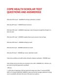 COPE HEALTH SCHOLAR TEST QUESTIONS AND ANSWERS