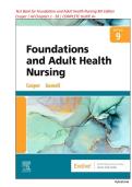 Test Bank for Foundations and Adult Health Nursing 9th Edition&NewLine;Cooper ISBN&colon; 9780323812061 &vert; All Chapters 1 - 58 &vert; COMPLETE GUIDE A&plus; 