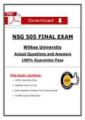 NSG 505 Final Exam &lpar;2025&rpar; &ndash; Wilkes University &ndash; Actual Questions & Verified Answers PDF