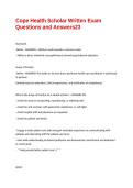 Cope Health Scholar Written Exam Questions and Answers