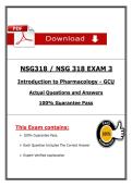 NSG318 &sol; NSG 318 Exam 3 &lpar;2025&rpar;  Introduction to Pharmacology   GCU Actual Questions & Answers PDF