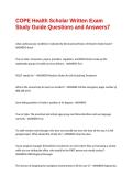 COPE Health Scholar Written Exam Study Guide Questions and Answers