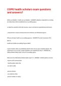 COPE health scholars exam questions and answers