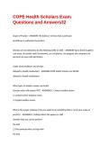 COPE Health Scholars Exam Questions and Answers
