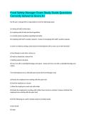 Food Safety Manager Exam Study Guide Questions Correctly Solved to Score A&plus;