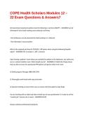 COPE Health Scholars Modules 12 &ndash; 22 Exam Questions & Answers