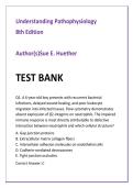 Understanding Pathophysiology 8th Edition Test Bank by Sue E&period; Huether &vert; Advanced NCLEX&comma; USMLE & Pathophysiology Exam Prep MCQs with Rationales