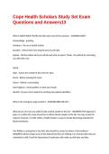 Cope Health Scholars Study Set Exam Questions and Answers