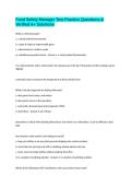 Food Safety Manager Test Practice Questions & Verified A&plus; Solutions