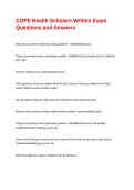 COPE Health Scholars Written Exam Questions and Answers