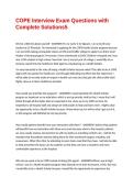 COPE Interview Exam Questions with Complete Solutions