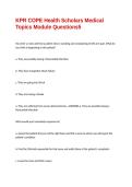 KPR COPE Health Scholars Medical Topics Module Questions