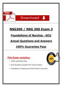 NSG300 &sol; NSG 300 Exam 3 &lpar;2025&rpar; &ndash; Foundations of Nursing &ndash; GCU Actual Questions & Answers PDF