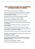 WEIGHT TRAINING FINAL EXAM STUDY GUIDE QUESTIONS AND CORRECT ANSWERS 100&percnt; VERIFIED&excl;&excl;