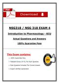 NSG318 &sol; NSG 318 Exam 4 &lpar;2025&rpar; &ndash; Introduction to Pharmacology &ndash; GCU Actual Questions & Verified Answers PDF