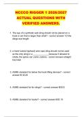 NCCCO RIGGER 1 2026&sol;2027 &NewLine;ACTUAL QUESTIONS WITH &NewLine;VERIFIED ANSWERS&period;