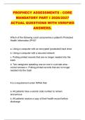 PROPHECY ASSESSMENTS - CORE &NewLine;MANDATORY PART I 2026&sol;2027 &NewLine;ACTUAL QUESTIONS WITH VERIFIED &NewLine;ANSWERS&period;