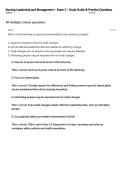Nursing Leadership and Management &ndash; Exam 2 &ndash; Study Guide & Practice Questions