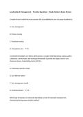 Leadership & Management &ndash; Practice Questions &ndash; Study Guide & Exam Review
