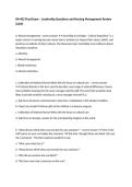 RN 402 Final Exam &ndash; Leadership Questions and Nursing Management Review Guide