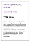 Understanding Pathophysiology 8th Edition Test Bank by Sue E&period; Huether &vert; Advanced Clinical MCQs&comma; Integrated Rationales & High-Yield Pathophysiology Exam Prep