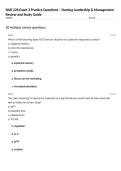 NUR 226 Exam 3 Practice Questions &ndash; Nursing Leadership & Management Review and Study Guide
