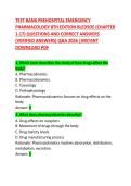 &NewLine;TEST BANK Prehospital Emergency Pharmacology 8th Edition Bledsoe
