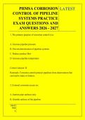 PHMSA CORROSION &NewLine;CONTROL OF PIPELINE &NewLine;SYSTEMS PRACTICE &NewLine;EXAM QUESTIONS AND &NewLine;ANSWERS 2026 - 2027