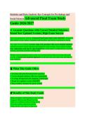 Statistics and Data Analysis EXAM STUDY GUIDE 2026&sol;2027 Accurate Questions with Correct Detailed Answers &vert;&vert; Newest Version