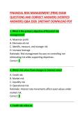 &NewLine;Financial Risk Management Exam Questions and Correct Answers