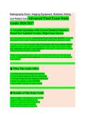 Radiography Exam EXAM STUDY GUIDE 2026&sol;2027 Accurate Questions with Correct Detailed Answers &vert;&vert; Newest Version
