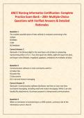ANCC Nursing Informatics Certification&colon; Complete &NewLine;Practice Exam Bank &ndash; 200&plus; Multiple-Choice &NewLine;Questions with Verified Answers & Detailed &NewLine;Rationales
