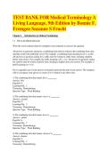 Medical Terminology A Living Language 9e Fremgen&colon; Complete Test Bank &lpar;All Chapters Q&A&rpar;