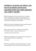 DIFFERENTIAL DIAGNOSIS AND PRIMARY CARE&NewLine;PRACTICUM MIDTERM ACTUAL TEST PAPER&NewLine;2026 COMPLETE QUESTIONS AND ANSWERS&NewLine;GRADED A&plus;