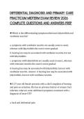 DIFFERENTIAL DIAGNOSIS AND PRIMARY CARE&NewLine;PRACTICUM MIDTERM CERTIFICATION&NewLine;EVALUATION SCRIPT 2026 TESTED QUESTIONS&NewLine;AND CORRECT ANSWERS