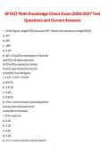 AFOQT Math Knowledge Check Exam 2026&sol;2027 Test Questions and Correct Answers &ndash; Quantitative Skills Practice and Review Guide