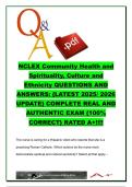 NCLEX Community Health&comma; Spirituality&comma; Culture & Ethnicity 2025&ndash;2026 &vert; 40&plus; NCLEX RN Questions & Rationales &vert; Cultural Competence&comma; Community Nursing & Spiritual Care &vert; RN Exam